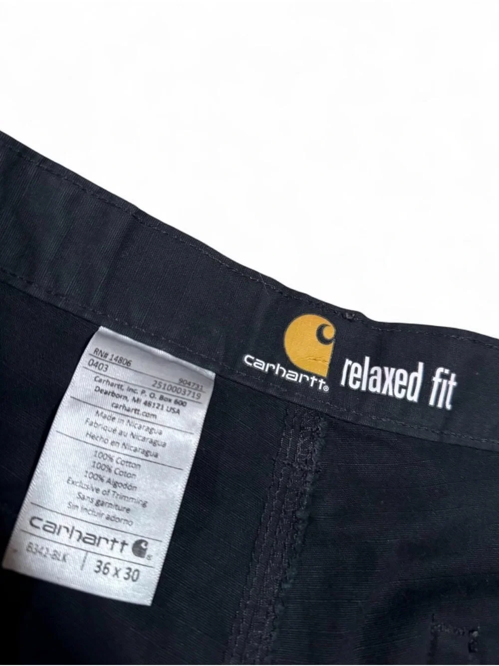Carhartt Men's Black Cargo Work Pants
